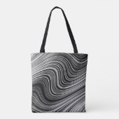 Tote Bag Style noir blanc argenté gris gris brillant Motif (Dos)