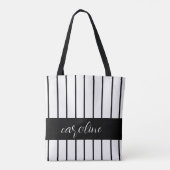 Tote Bag Style noir et blanc rayé (Dos)