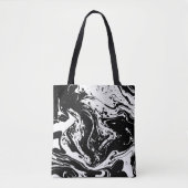 Tote Bag Style noir et Marbre blanc Fourre-tout (Devant)
