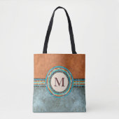 Tote Bag Style occidental Turquoise & Orange (Devant)