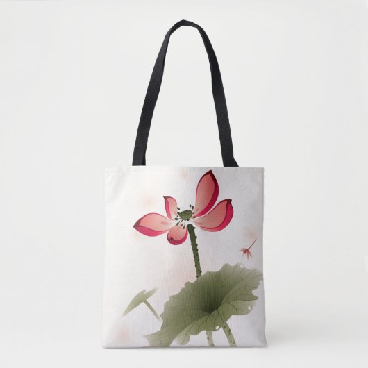 Tote Bag Style oriental Lotus (Devant)