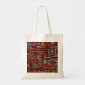 Tote Bag Style Patchwork Impression ethnique brodée (Devant)