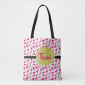 Tote Bag Style Personnalisé rose floral élégant (Devant)