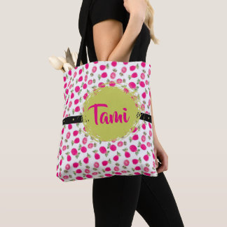 Tote Bag Style Personnalisé rose floral élégant