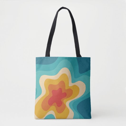 Tote Bag Style rétro coloré design tourbillon (Devant)