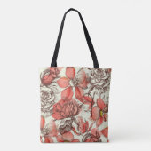 Tote Bag Style rétro Roses rouges Motif (Dos)