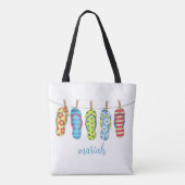 Tote Bag Style tendance Cute Simple Flip Flops de plage (Dos)