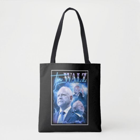 Tote Bag Style Tim Walz Retro 90s (Devant)