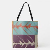 Tote Bag Style Turquoise Violet Orange Feuille (Devant)