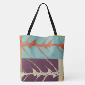 Tote Bag Style Turquoise Violet Orange Feuille (Dos)