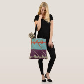 Tote Bag Style Turquoise Violet Orange Feuille (Sur le modèle)