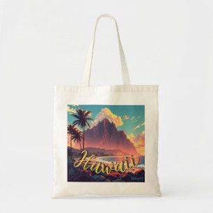Tote Bag Style vintage Hawaiian Travel Honolulu Mid-Pacific