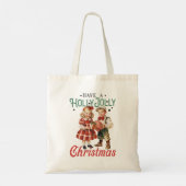 Tote Bag Style vintage Noël Enfants Holly Jolly (Dos)
