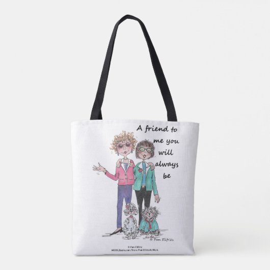 Tote Bag Styles Come and Go, Caricature sage, Aquarelle (Dos)