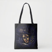 Tote Bag Stylish Blue Gold Venetival Carnival Mask (Devant)