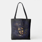 Tote Bag Stylish Blue Gold Venetival Carnival Mask (Dos)
