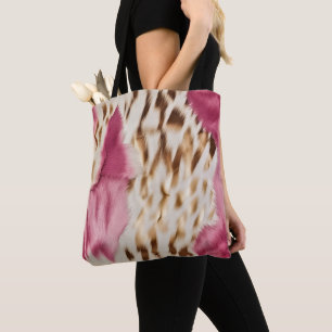 Tote Bag Stylish Girly Rose White Gold Zebra