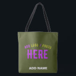 TOTE BAG STYLISH MODERNE ARMÉE VERT VÉRIFIÉ MARQUE<br><div class="desc">VOUS POUVEZ CHANGER,  REDIMENSIONNER OU AJOUTER LOGO,  PHOTO,  TEXTE ET COULEURS COMME VOUS LE SOUHAITEZ.MERCI.</div>