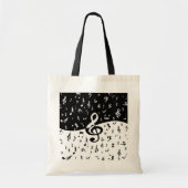Tote Bag Stylish Treble Clef Wave Black and White (Devant)