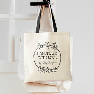 Tote Bag Stylisme Verdure Wreath fait main avec amour