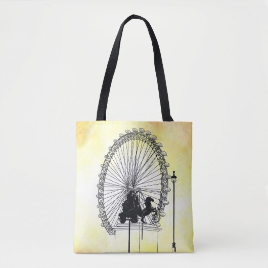 Tote Bag Stylo d'attraction Londres Iconique et base jaune  (Devant)