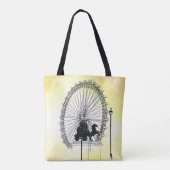Tote Bag Stylo d'attraction Londres Iconique et base jaune  (Dos)
