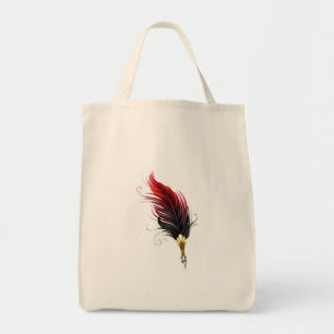 Tote Bag Stylo rouge en plumes avec nib or