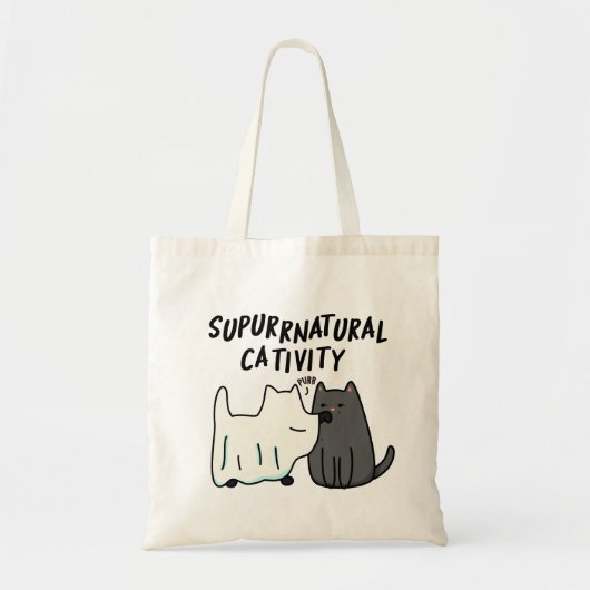 Tote Bag Su-purr-naturelle Cativité Funny Cat Pun (Devant)