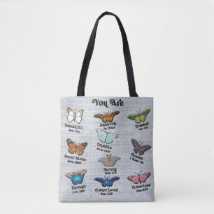 Tote Bag Sublimation de la Bible Papillon Inspirationnelle