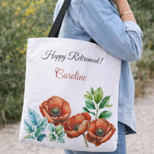 Tote Bag Sublime Aquarelle Rouge Pépites joyeuse retraite