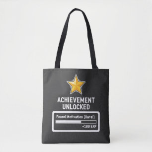 Tote Bag Succès débloqué Motivation trouvée Style de joueur