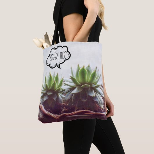 Tote Bag Succulent Aeonium Dream Grosse Phrase (De près)