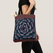 Tote Bag Succulent - vert et rouge (De près)