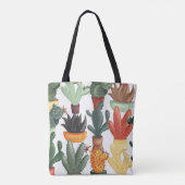 Tote Bag Succulents, cactus : mignon motif floral. (Dos)