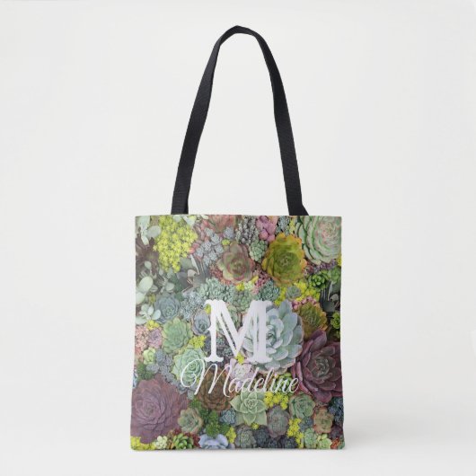 Tote Bag Succulents de verdure (Devant)
