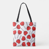 Tote Bag Sucettes rouges, sucettes en forme de cœur, motif (Dos)