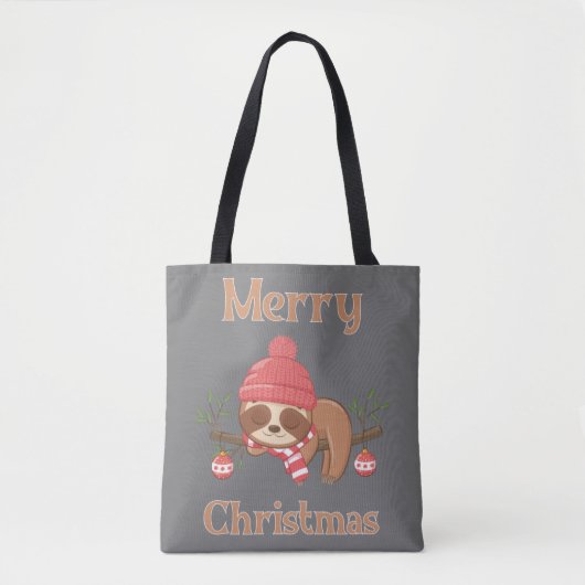 Tote Bag Sucre Cute Sloth Noël (Devant)
