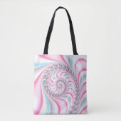 Tote Bag Sucre de canne bleu rose pastel Spiral Fractal (Devant)