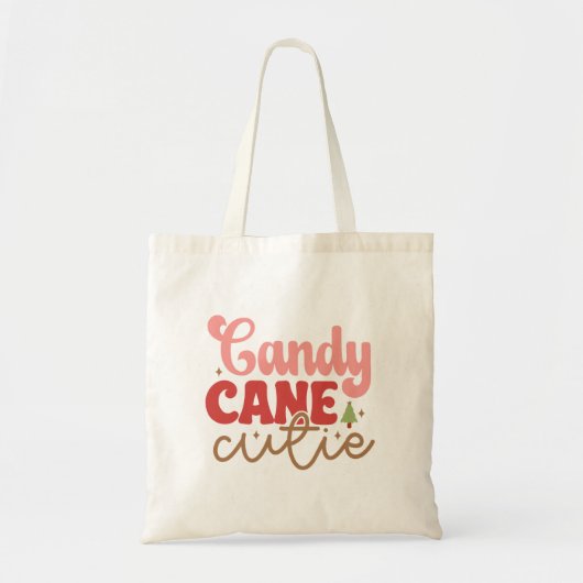 Tote Bag Sucre de canne Cutie Retro Vacances de Noël Super (Devant)