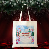 Tote Bag Sucre de canne de Noël Chef personnalisé Cadeau