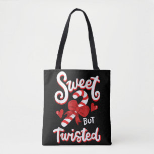 Tote Bag Sucre de canne de Noël doux mais tordu amusant Noë