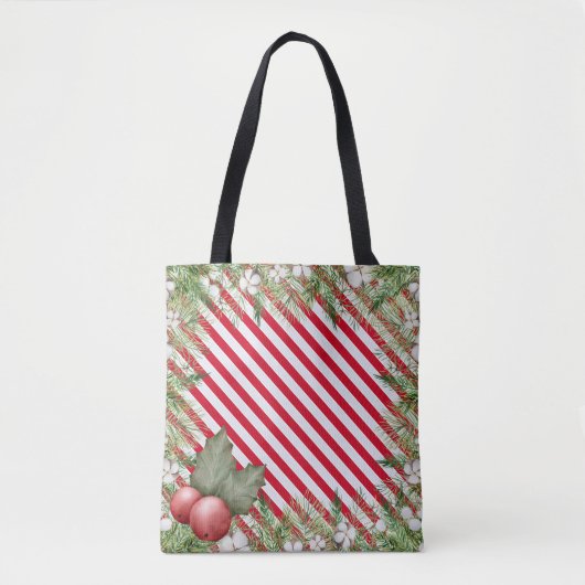 Tote Bag Sucre de canne de Noël Motif (Devant)