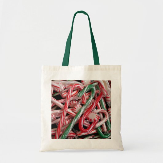 Tote Bag Sucres de canne et menthe de Noël (Devant)