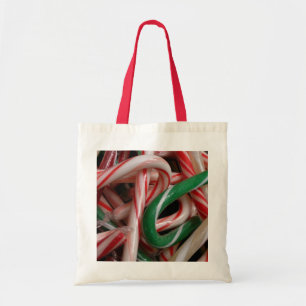 Tote Bag Sucres de canne Noël Vacances Blanc Vert et Rouge