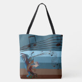Tote Bag Sud-Ouest Kokopelli Music All-Over-Print Lg Fourre (Dos)