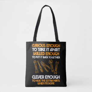 Tote Bag Suffisamment Curieux Pour L'Empêcher Auto Garage M