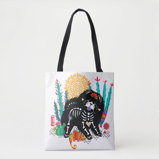 Tote Bag SUGARSKULL NIRVANA Chow Jour des morts (Devant)