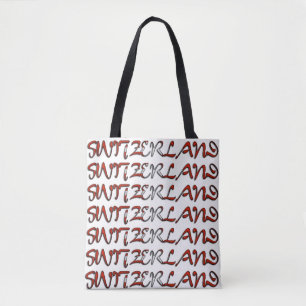 Tote Bag Suisse Drapeau Typographie couleur Pays européen