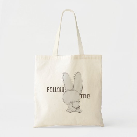Tote Bag suivez le lapin blanc (Devant)