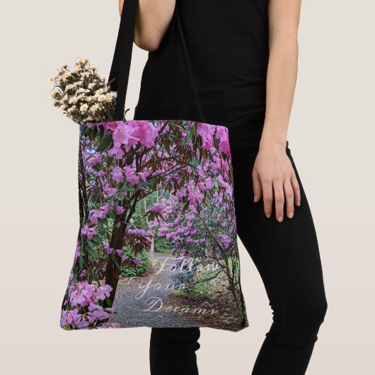 Tote Bag Suivez votre chemin de jardin de devis Dreams (De près)